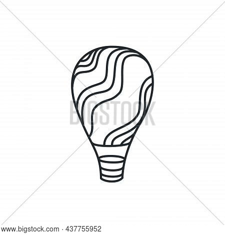 Isolated Outline Balloon Logo. Vector Aerostate Icon