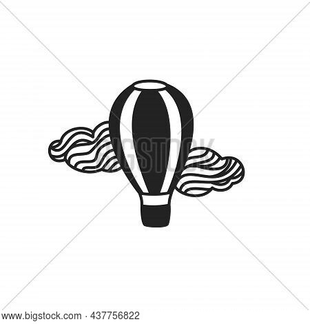 Isolated Outline Balloon Logo. Vector Aerostate Icon