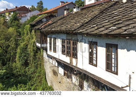Troyan, Bulgaria - August 31, 2021: Panoramic View Of Center Of Town Of Troyan, Lovech Region, Bulga
