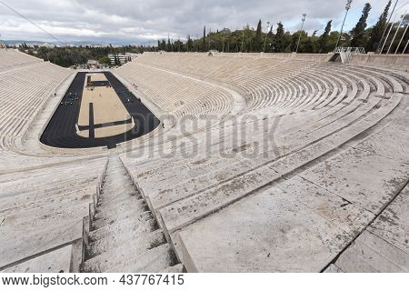 Athens, Greece - January 20, 2017: Panathenaic Stadium Or Kallimarmaro In Athens, Attica, Greece