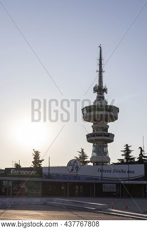 Thessaloniki, Greece - September 22, 2019: Ote Tower  In City Of Thessaloniki, Central Macedonia, Gr