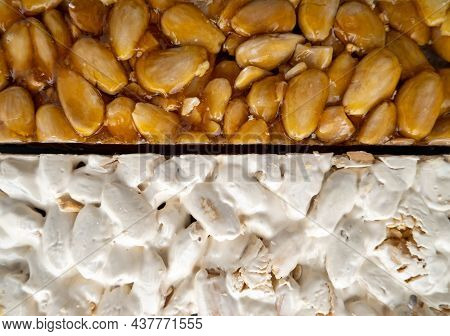 Full Frame Of 2 Different Types Of Spanish Turrons