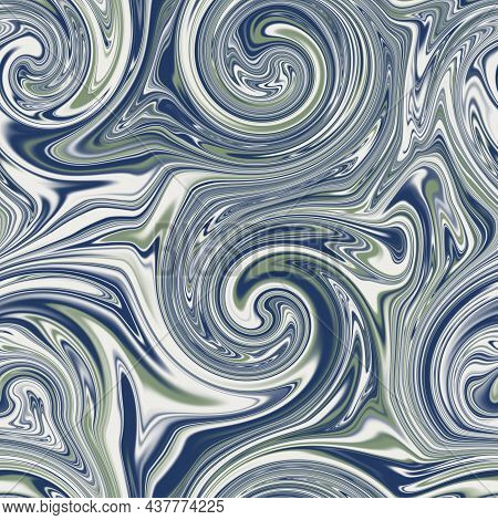 Seamless Twirly Swirly Abstract Liquid Marble Surface Pattern Design For Print