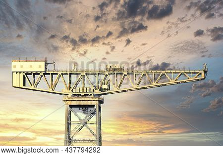 Shipbuilding Crane In Historical Clydebank Glasgow Scotland