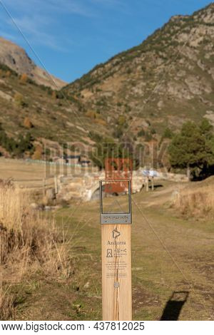 Vall D Incles, Andorra: 2021 October 29: Sculpture In The Autumn In The Incles Valley, Andorra. Vall