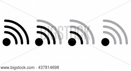 Wi Fi Signal Icon Set. Wireless Wave. Connection Symbol. Technology Background. Vector Illustration.