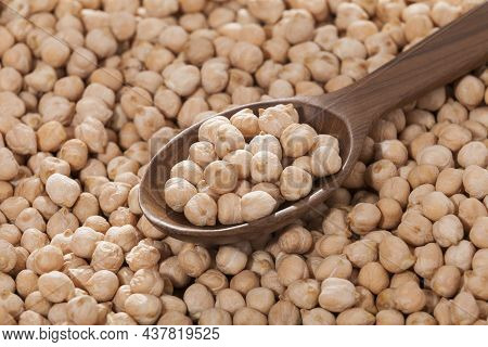 Cicer Arietinum - Raw Grains Of Chickpea; Legume With Important Culinary And Nutritional Qualities