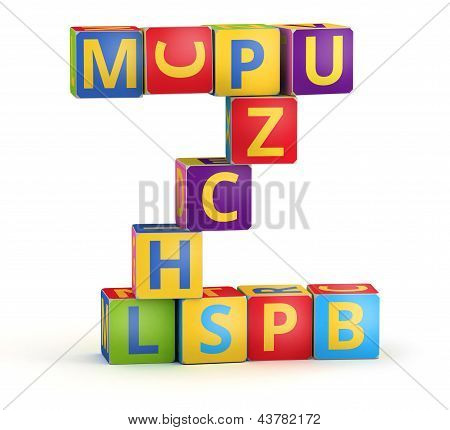 Buchstabe Z ya Realizadas aus Abc cubes