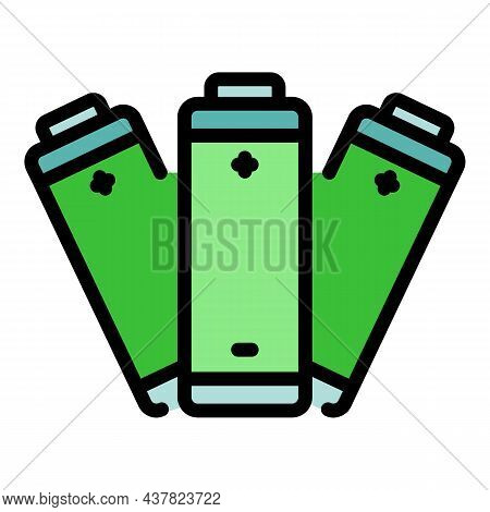 Spent Batteries Icon. Outline Spent Batteries Vector Icon Color Flat Isolated