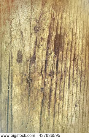 The Texture Of An Old Wood Board With Scuffs And Scratches.