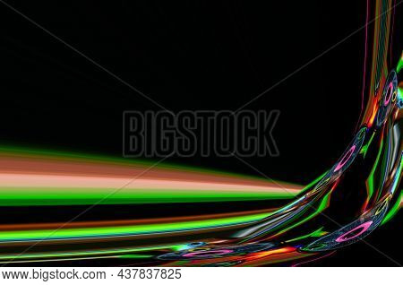 Colorful Reflections Of Lights On A Black Background