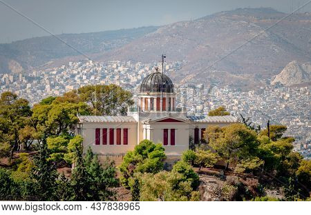 The National Observatory Of Greece, That Sits Atop Nymphs' Hill In Thissio, Athens, Greece. Photo Ta