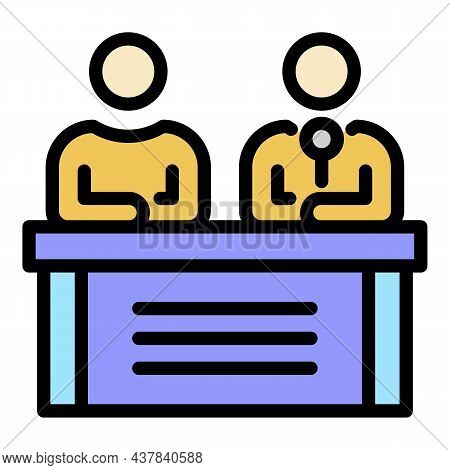 Program Tv Presenter Icon. Outline Program Tv Presenter Vector Icon Color Flat Isolated