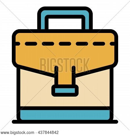 Tax Inspector Bag Icon. Outline Tax Inspector Bag Vector Icon Color Flat Isolated
