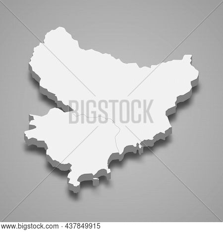 3d Isometric Map Of Alpes-maritimes Is A Department In France, Vector Illustration