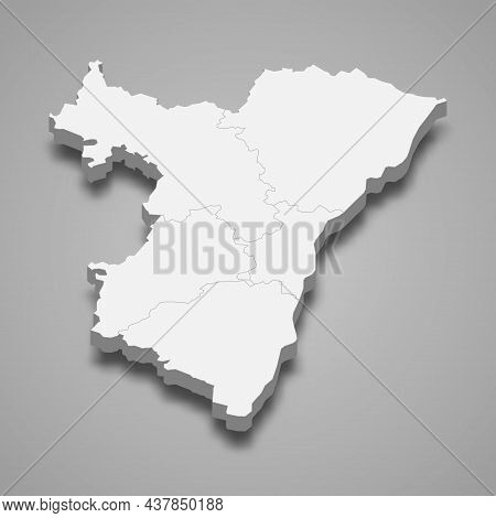 3d Isometric Map Of Bas-rhin Is A Department In France, Vector Illustration