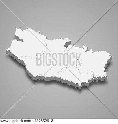 3d Isometric Map Of Somme Is A Department In France, Vector Illustration