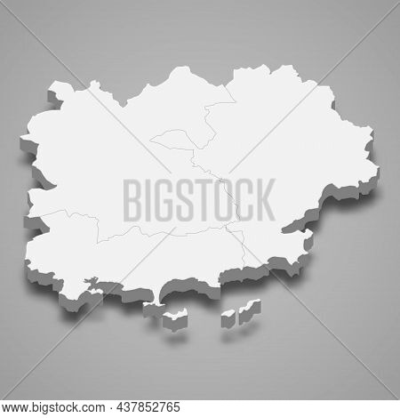 3d Isometric Map Of Var Is A Department In France, Vector Illustration