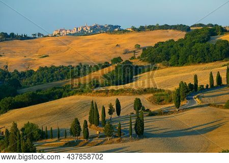 Cipressi di Monticchielo, Typical Tuscan landscape near Montepulciano, Italy