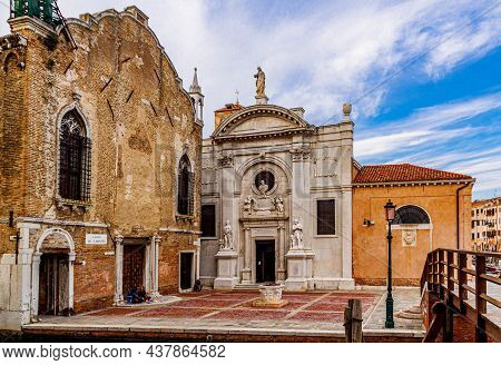 September 29, 2017 - Venice, Veneto, Italy: The Church Of The Abbey Of Misericordia, A Closed Church