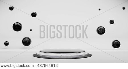 Zen Concept Stage Pallet Circular Base Blank Stage Modern Abstract Background 3d Illustration