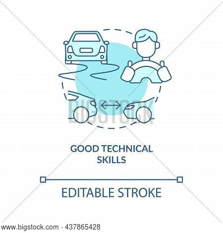Good Technical Skills Blue Concept Icon. Driving Course Result Abstract Idea Thin Line Illustration.