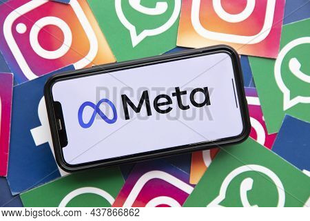 London, Uk - October 2021: Facebook Social Media Company Changes Its Corporate Name To Meta