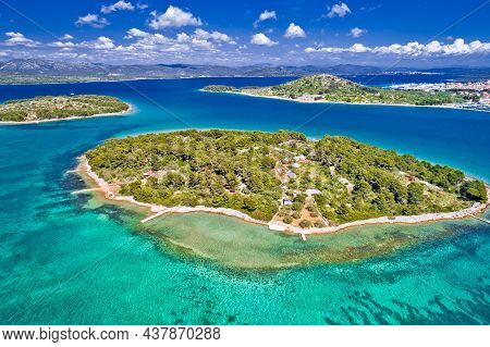 Vinik Islet In Murter Archipelago Aerial View, Central Dalmatia, Croatia