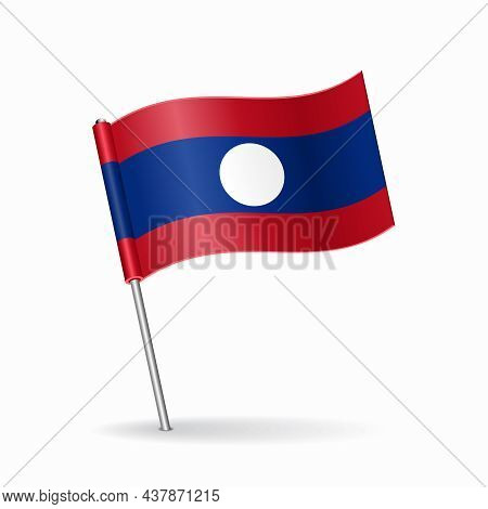 Laotian Flag Map Pointer Layout. Vector Illustration.