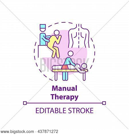 Manual Therapy Concept Icon. Pulmonary Rehabilitation Abstract Idea Thin Line Illustration. Muscle, 