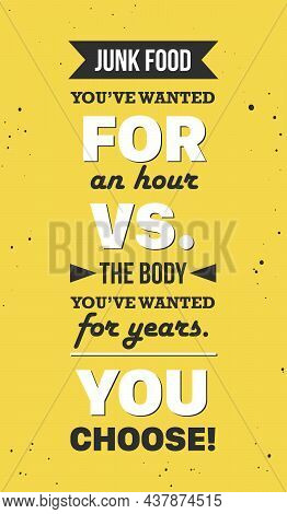 Vector Sport, Fitness, Healthy Lifestyle Typography For Posters, Decoration And Print. Motivational 