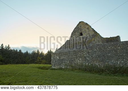 The Hell Fire Club. Hell Fire Club, Famous Ruin Of An Old Hunting Lodge And Pine Trees On Montpelier