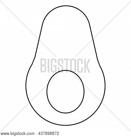 Avocado Line Vector. Isolate On White Background.