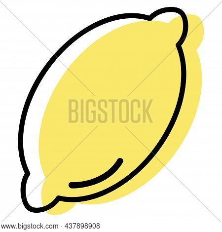 Lemon Line Vector. Isolate On White Background.