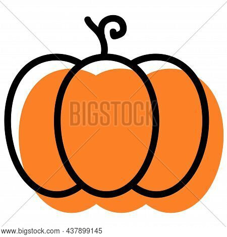 Pumpkin Line Vector. Isolate On White Background.