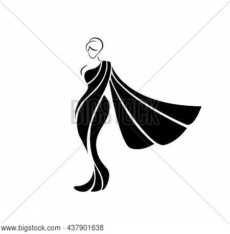 Women Figure With Saree Vector. Indian Saree