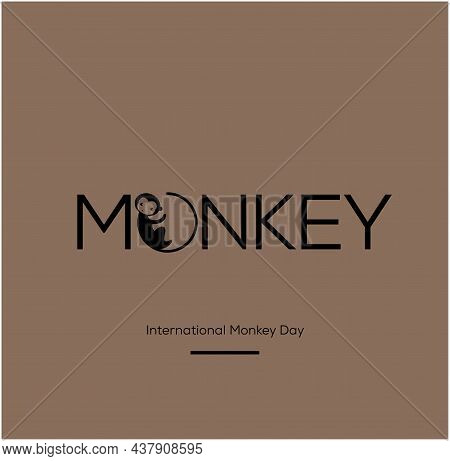 International Monkey Day Post Vector. Monkey Brand