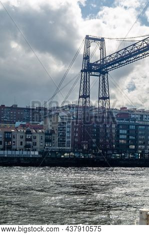 View Of The Famous Vizcaya Bridge From Getxo, Basque Country, Spain