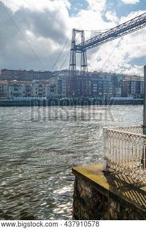 View Of The Famous Vizcaya Bridge From Getxo, Basque Country, Spain