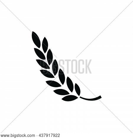 Ear Of Wheat Icon Template Black Color Editable. Ear Of Wheat Icon Symbol Flat Vector Illustration F