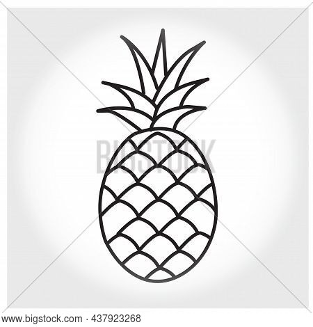 Illustration Of Pineapple , Icon, Symbol, Logo, Card, Banner, 
Pineapple Tropical Fruit.  Illustrati