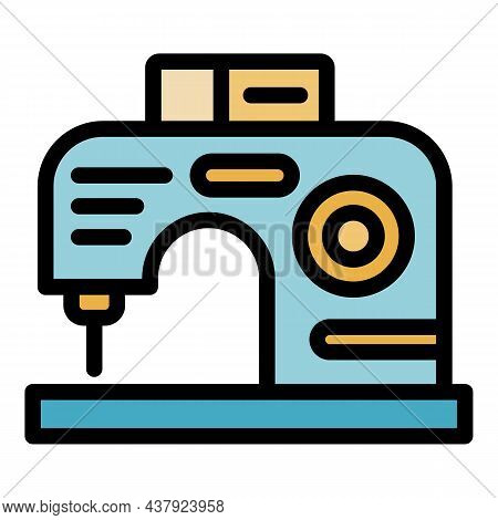 Modern Sewing Machine Icon. Outline Modern Sewing Machine Vector Icon Color Flat Isolated