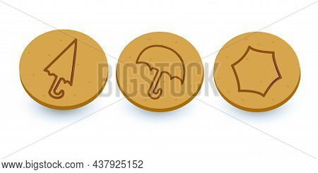 Vector Illustrations Dalgona Candy, Ppopgi , Various Types, Delicious, Fragrant, Sweet, On A White B