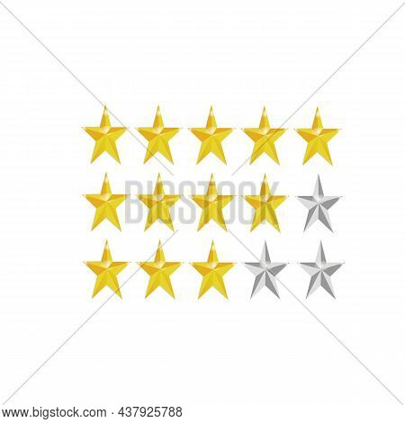 Four Rating Stars Icon For Review Product, Internet Website And Mobile Application