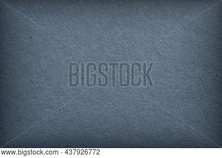 The Surface Of Slate Gray Cardboard. Paper Texture With Cellulose Fibers. Paperboard Wallpaper With 