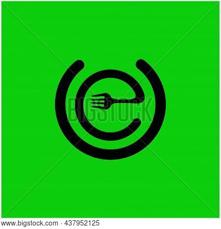 Ce Restaurant Logo. Ce Monogram With Fork Spoon.
