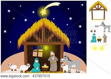 Manger Of The Baby Jesus For Christmas Parties