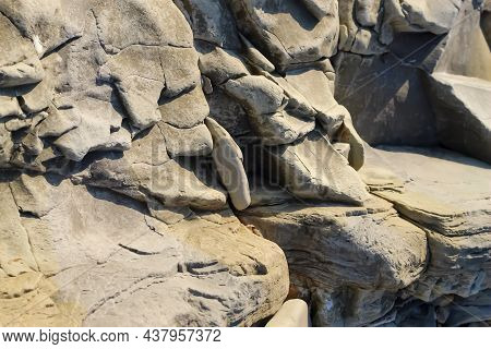 Background Smooth Rocks Gray And Yellow Stone Texture