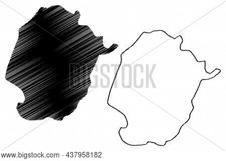 Raipur District (chhattisgarh State, Division, Republic Of India) Map Vector Illustration, Scribble 