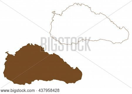 Obi Island (republic Of Indonesia, South East Asia) Map Vector Illustration, Scribble Sketch Obira M